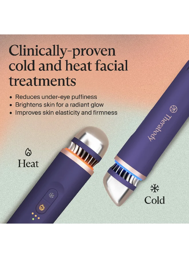 Therabody Therabody TheraFace Depuffing Wand – Cold and Heat Skincare Treatment to depuff and Glow; Beauty Wand, face Roller and Eye Massager for Dark Circles and Radiant Skin - Indigo